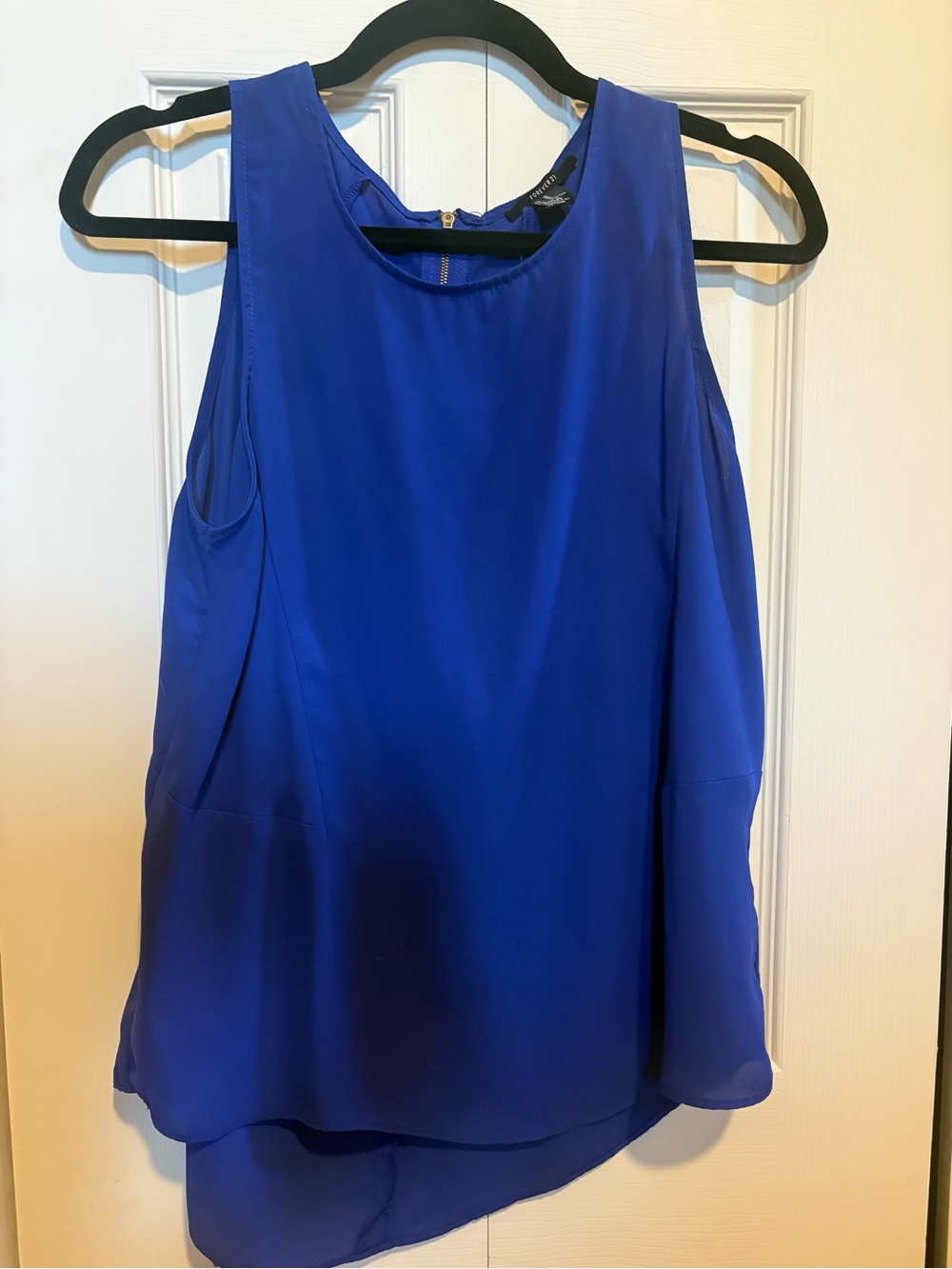 Forever 21 Sleeveless Royal Blue Chiffon Tank Top
